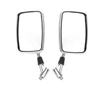 Motorcycle Mirrors 1Pair Universal Rectangle Motorcycle Rearview Mirrors 10mm Chrome Mirror(Style B)