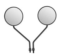 Motorcycle Mirrors 2Pcs 8mm/0.3in Rearview Mirror Universal Retro Round Side Mirrors For Motorcycle Electric Bicycle Scooter ABS Shell + Metal Rod