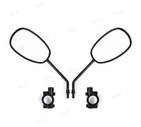 Motorcycle Mirrors 2Pcs Black Motorcycle Rear View Mirrors 10MM Handlebar Side Mirror Scooter E-Bike Dirt Bike Moped(With Bracket)