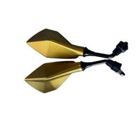 motorcycle mirrors 2Pcs Universal Motorcycle Rearview Mirror Wide Angle Adjustable E-bike Scooter Reversing Auxiliary Modified Accessories handlebar mirror(Gold)