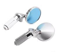 Motorcycle Mirrors, 360-Degree Adjustable Handlebar Rearview Mirror With Anti-Glare Blue Lens For Scooters And Electric Bikes(Silver)