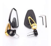 Motorcycle Mirrors 7/8" 22mm CNC Motorcycle Rearview Mirrors Universal Blue Glass Scooter Bar End Handlebar Mirror Rear View Mirror Accessories Motorbike Mirror(Gold)