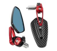 Motorcycle Mirrors 7/8" 22mm CNC Motorcycle Rearview Mirrors Universal Clear Glass Scooter Bar End Handlebar Mirror Rear View Mirror Accessories(Red)