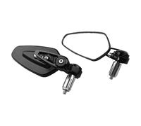 Motorcycle Mirrors 7/8" 22mm Universal Aluminum Motorcycle Rearview Mirror HandleBar Ends Side Mirrors Motorbike Mirror(Black white mirror)