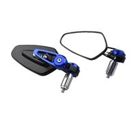 Motorcycle Mirrors 7/8" 22mm Universal Aluminum Motorcycle Rearview Mirror HandleBar Ends Side Mirrors Motorbike Mirror(Blue)