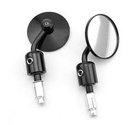 Motorcycle mirrors 7/8 Inch 22mm Handle Bar End Mirrors Motorcycle Rear View Mirror Hollow Round Convex Lens Handlebar Mirror(Color:Black- Silver)