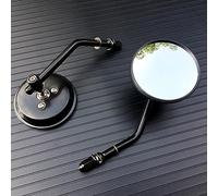 Motorcycle Mirrors 8Mm Black/Chrome Motorcycle Mirror Short Stem 3" Round For Dyna For Bobber For Chopper For Old For School 1982-2020 Mirror For Motorbike