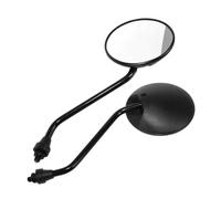 Motorcycle Mirrors A Pair Black Motorcycle Scooter Mirrors Universal Motorbike Rear View Mirror 8mm Round Oval Convex Fit 22Mm 25mm Handleba Handlebar Rearview Mirror(For M8 hole)