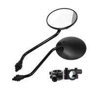 Motorcycle Mirrors A Pair Black Motorcycle Scooter Mirrors Universal Motorbike Rear View Mirror 8mm Round Oval Convex Fit 22Mm 25mm Handleba Handlebar Rearview Mirror(For 25mm handlebar)