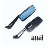 Motorcycle Mirrors Black - Motorcycle Side View Mirror for Handlebar Dual Sport Mirror Compatible with Harley Davidson Softail, Sportster, Chopper, Bobber, Touring, Cruiser, Street Bike