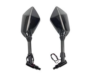 Motorcycle Mirrors Fit For Bmw R1200gs R1200GS R1200RT Universal 10mm Motorcycle Light Rearview Mirror Rear View Mirrors Housing Side(10mm Carbon)