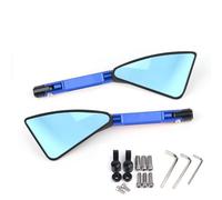 Motorcycle Mirrors Fit Use For Kawasaki Z900 Z1000 Z800 Z750 Z650 Z300 Z250 Z125 Universal Motorcycle Mirror CNC Side Rearview Motorbike Mirror(Blue Big-Mirror)