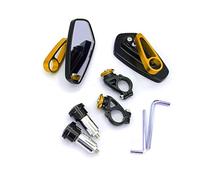 Motorcycle Mirrors For 7/8" 22mm CNC Motorcycle Rearview Mirrors Universal Clear Glass Scooter Bar End Handlebar Mirror Rear View Motorcycle Side Rearview Mirror(A-yellow)