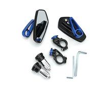 Motorcycle Mirrors For 7/8" 22mm CNC Motorcycle Rearview Mirrors Universal Clear Glass Scooter Bar End Handlebar Mirror Rear View Motorcycle Side Rearview Mirror(A-blue)