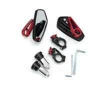 Motorcycle Mirrors For 7/8" 22mm CNC Motorcycle Rearview Mirrors Universal Clear Glass Scooter Bar End Handlebar Mirror Rear View Motorcycle Side Rearview Mirror(A-red)