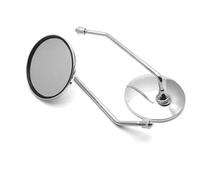 Motorcycle Mirrors For 8mm 22mm 25mm Handlebar Round Oval Convex Mirrors A Pair Chrome Motorcycle Scooter Mirrors Universal Motorbike Mirrors(For 25mm handlebar)