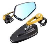 Motorcycle Mirrors for Ducati Metallic 750 750 Dark 1000 Monster M900 900 S Dark, Universal 7/8 inches Handlebars Bar End Mirrors Motorcycle, Convex Lens Surface Wing Foldable Mirror,Yellow