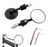 Motorcycle Mirrors for Handlebars - Round Convex Adjustable 360° Replacement - Set of 2 Handlebar End Mirrors for Motorcycles, Quad Bikes, Motorcycles, Scooters, Side View