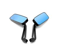 Motorcycle Mirrors For Kawasaki 8mm 10mm Side MirrorMotorcycle Mirrors HD Blue Glass Handlebar Rear View Universal(Black)