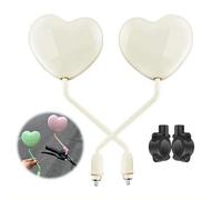 Motorcycle Mirrors for M8 Threaded or Handlebar Mount,Heart Shaped Motorcycle Rear View Mirrors,Compatible with E-Bikes, Scooters, ATVs, and UTVs