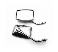 Motorcycle Mirrors For Magna For Rebel For Shadow Pair Of 10mm Motorcycle Rearview Mirror Threaded Black Rectangular Rearview Mirrors(Silver)