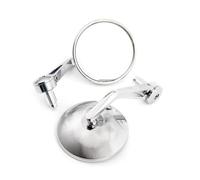 motorcycle mirrors For Motorcycle Chrome Convex 7/8‘’ 22mm Handlebar Mirror E24-mark Old School Universal For Rearview Bar End Side adjustable motorcycles mirror(Silver)