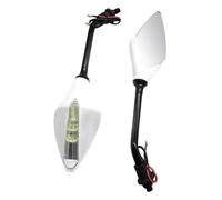 Motorcycle Mirrors For MT07 For MT09 For MT10 Motorcycle Rearview Mirrors With LED Turn Signal(White)