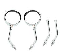 Motorcycle Mirrors For Scooter For E-Bike Mirrors Universal 10mm Rearview Mirrors Adjustable ABS HD Vision Side Mirror Motorcycle Rear View Mirror(1 Set-Silver)