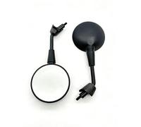 Motorcycle Mirrors For Scooter Motorbike Rear View Universal 10mm Thread Motorcycle Mirrors - Pair Silver Chrome Retro Round Oval Motorcycle Side Rearview Mirror(Black)