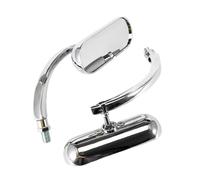 motorcycle mirrors For Sportster Chopper Breakout Electra Glide Universal Motorcycle Rearview Oval Mirror 8mm 10mm Side Mirrors motor rear view mirror(Silver)