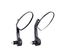 Motorcycle Mirrors, Large Clear Sight Rotatable Motorbike Side Mirror Hand Bar End Rear View Mirror, 1 Pair 2Pcs 7/8" Motorcycle Handle Bar Side View Mirror Black Shield with Blue Glass Anti Glare