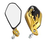 Motorcycle Mirrors Motorbike Handlebar Mirror 2Pcs/Set 8/10mm Scooter Motorcycle Mount Rear View Mirrors Bar(Gd)