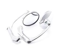 Motorcycle Mirrors Motorbike Motorcycle Rearview Mirror Bend Rod Convex Side Mirrors Silver Motorbike Universal Vintage Round Motorcycle Rearview Mirror(Silver)
