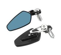 motorcycle mirrors Motorcycle 360 Rotation Rearview Mirror Handlebar Modified Inverted Carbon Fiber Pattern Rear Moto Accessories bar end mirror(Silver)
