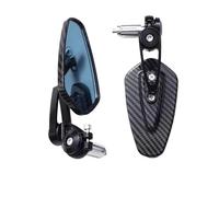 Motorcycle Mirrors Motorcycle Bar Mirrors Universal Motorcycle Aluminum Rearview Mirror Carbon Fiber Pattern Handlebar Anti-Glare Handle End Side(Pattern Black)