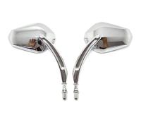 Motorcycle Mirrors Motorcycle Left Right Rear View Mirrors For Street For Glide For Road For King For Side Mirror Replacement Black And Chrome(Silver)