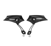 Motorcycle Mirrors, Motorcycle Mirror with Ultra Clear Mirror Steel Rod + Plastic Mirror Shell Universal Motorcycle Rearview Mirror Double Take Mirrors for Motorcycle, Street