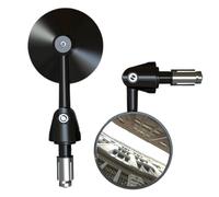 Motorcycle Mirrors Motorcycle Rear View Mirrors Round 7/8" Handle Bar End Foldable Motorbike Side For Cafe For Racer Universal(C18)