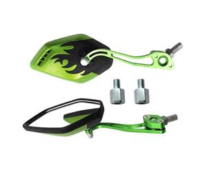 Motorcycle Mirrors Motorcycle Rearview Mirror 360° Rotating Adjustable Electric Vehicle Scooter Universal Modification Accessories Motorbike Wing Mirror(Green)