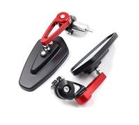 Motorcycle Mirrors Motorcycle Rearview Mirror Carbon Fiber Pattern Handlebar Modified Inverted Rear Motorbike Accessories Motorbike Mirror(StyleB Red)
