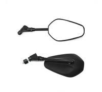 Motorcycle Mirrors Pair Motorcycle Black Universal 8MM 10mm Side Mirror Rearview Mirror Anti-fall Folding Oval Mirror