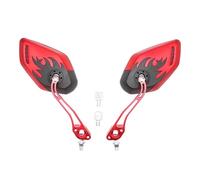 Motorcycle Mirrors Personalized Color Aluminum Alloy Universal Motorcycle Rearview Mirror Scooter Modification Accessories Motorbike Mirror(Red)