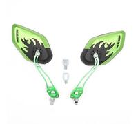 Motorcycle Mirrors Personalized Color Aluminum Alloy Universal Motorcycle Rearview Mirror Scooter Modification Accessories Motorbike Mirror(Green)