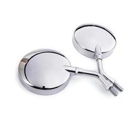 Motorcycle Mirrors Set For Cruiser Chopper Street Bikes Dirt Bikes Models Motorcycle Rearview Mirrors 8/10MM Cafe Racer Side Mirror Bar End Mirrors(Chrome-short pole)