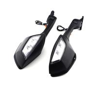 Motorcycle Mirrors Set For Ninja300 EX300 2013-2017 For Ninja400 EX400 2018-2023 2019 2020 2021 Side Rearview Mirrors With LED Turn Signals Light Side Rearview Mirrors