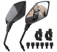 Motorcycle Mirrors Set, Mobility Scooter Mirrors, Universal Motorbike Mirrors with 22mm Handlebar Clamps, M8 M10 Threaded Bolts for ATV/Scooter/Cruiser/Bike