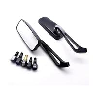 Motorcycle Mirrors Set Universal Side Mirror Mobike Handlebar Rear View Mirrors Rectangle Black Square Smoke Blue Glass 8mm/10mm Side Rearview Mirrors(Transparent lens)