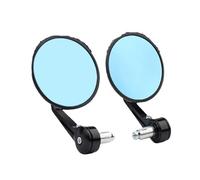 Motorcycle Mirrors Universal 22MM Motorcycle Rearview Mirror Blue Large Circular Handle Mirror Motorbike Side Mirrors