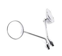 Motorcycle Mirrors Universal Motorcycle 8mm 10mm Chrome Retro Round Rearview Mirrors For Cruiser For Chopper For Cafe For Racer For Bobber