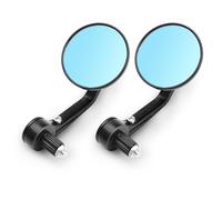 Motorcycle Mirrors Universal Motorcycle Long Pole Rearview Mirror Circular Shaped Handle Mirror Motorbike Side Mirrors(Blue)
